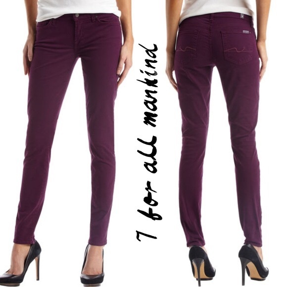 7 For All Mankind Mid-Rise Skinny - Deep Purple - Picture 2 of 13